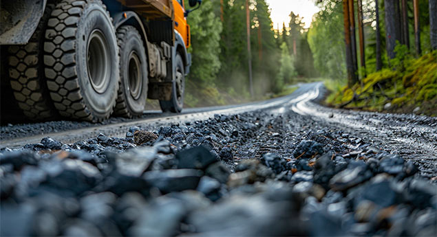 Väghyvling av grusvägar i Umeå och Västerbotten